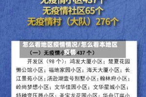 怎么看地区疫情情况/怎么看本地区疫情