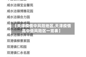 【天津疫情中风险地区,天津疫情高中低风险区一览表】