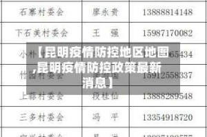 【昆明疫情防控地区地图,昆明疫情防控政策最新消息】