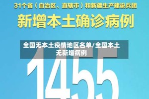 全国无本土疫情地区名单/全国本土无新增病例