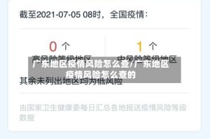 广东地区疫情风险怎么查/广东地区疫情风险怎么查的
