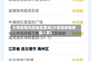 大悟疫情风险地区查询(大悟县疫情感染人数)