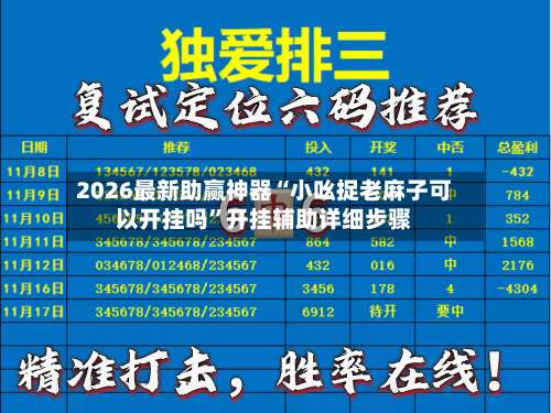2026最新助赢神器“小吆捉老麻子可以开挂吗”开挂辅助详细步骤-第3张图片