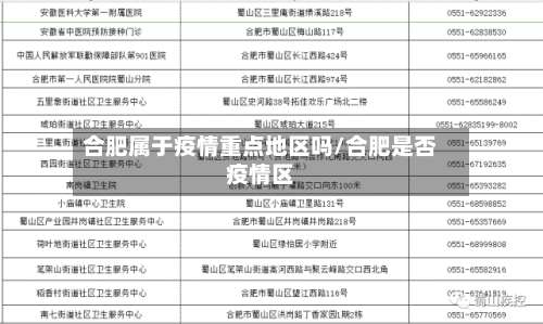 合肥属于疫情重点地区吗/合肥是否疫情区-第1张图片