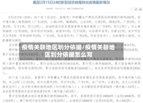 疫情关联地区划分依据/疫情关联地区划分依据怎么写-第2张图片